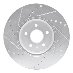 Buick Encore Brake Rotor (1) - Front Right - R1 Concepts - Drilled & Slotted - Silver - `13-`22